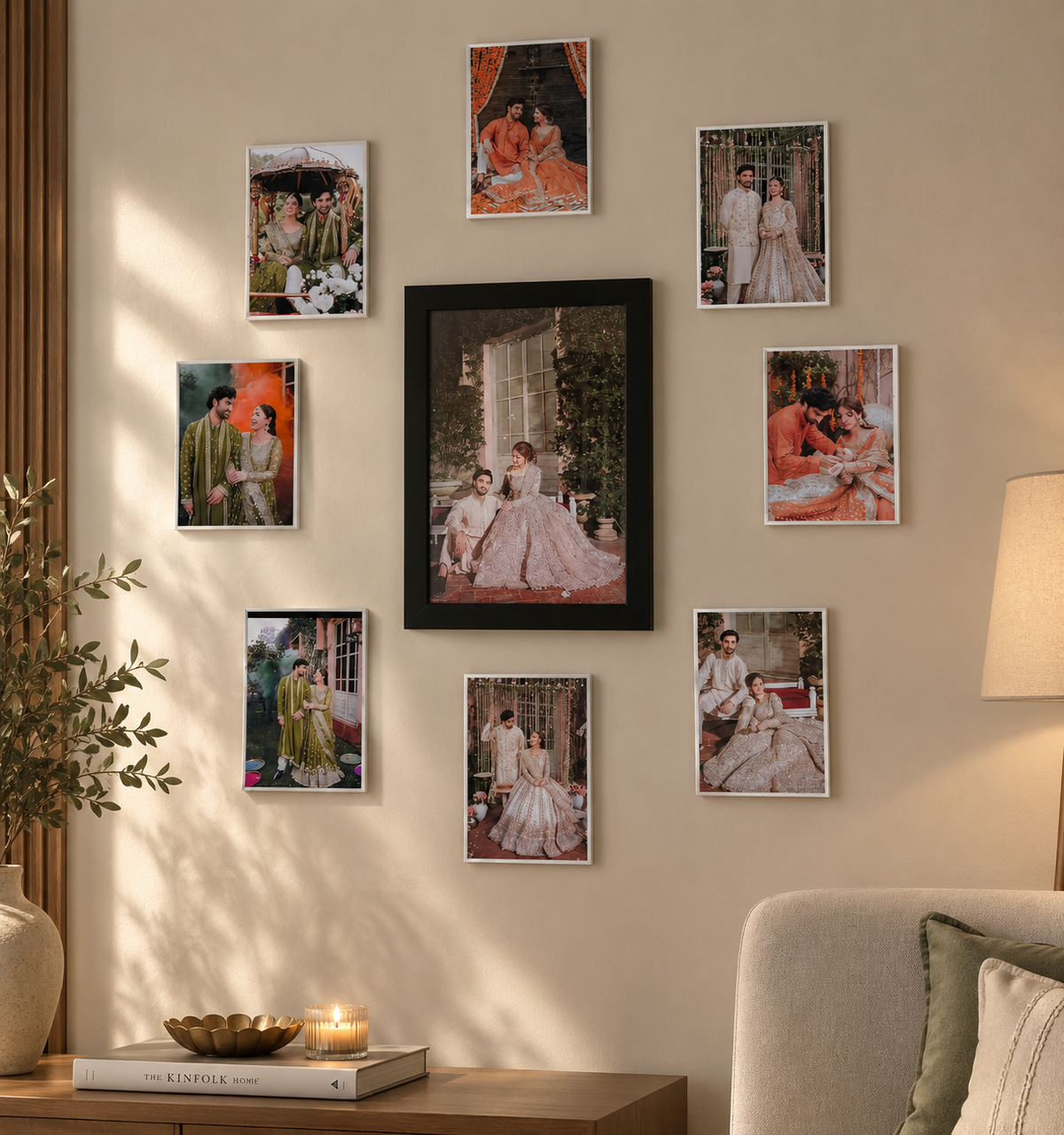 1 Glass Frame With 8 Pcs Customized Photo Tiles