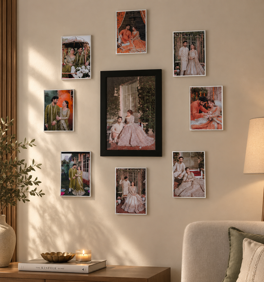 1 Glass Frame With 8 Pcs Customized Photo Tiles