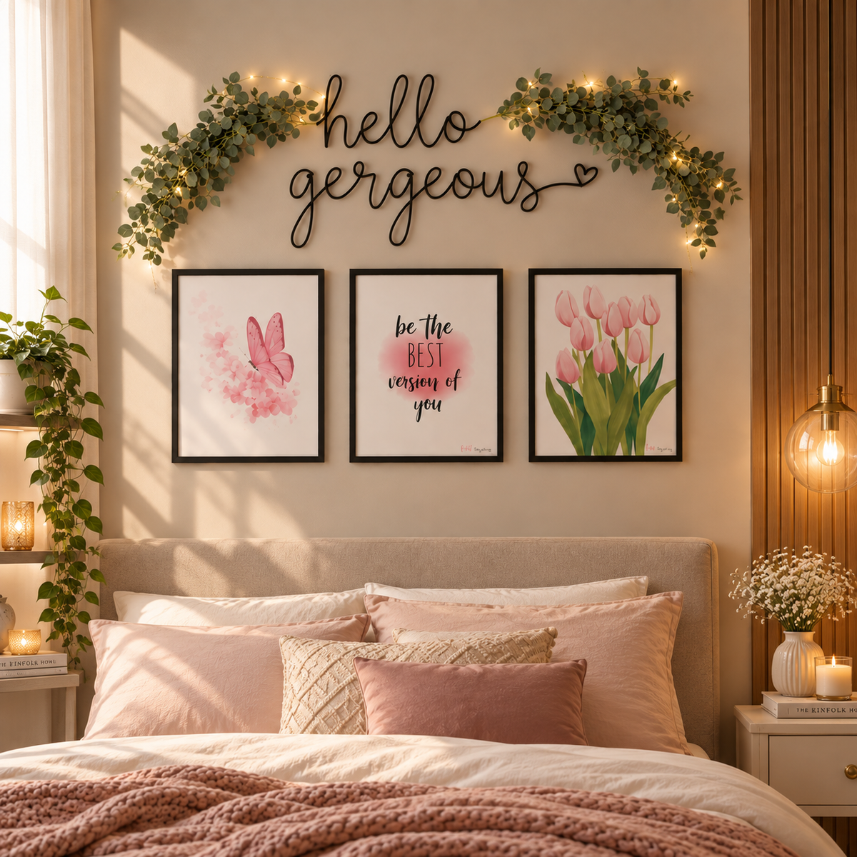 Set of 3 Glass Wall Art Frames A4